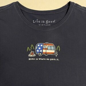 Life Is Good Navy Blue Graphic Tee